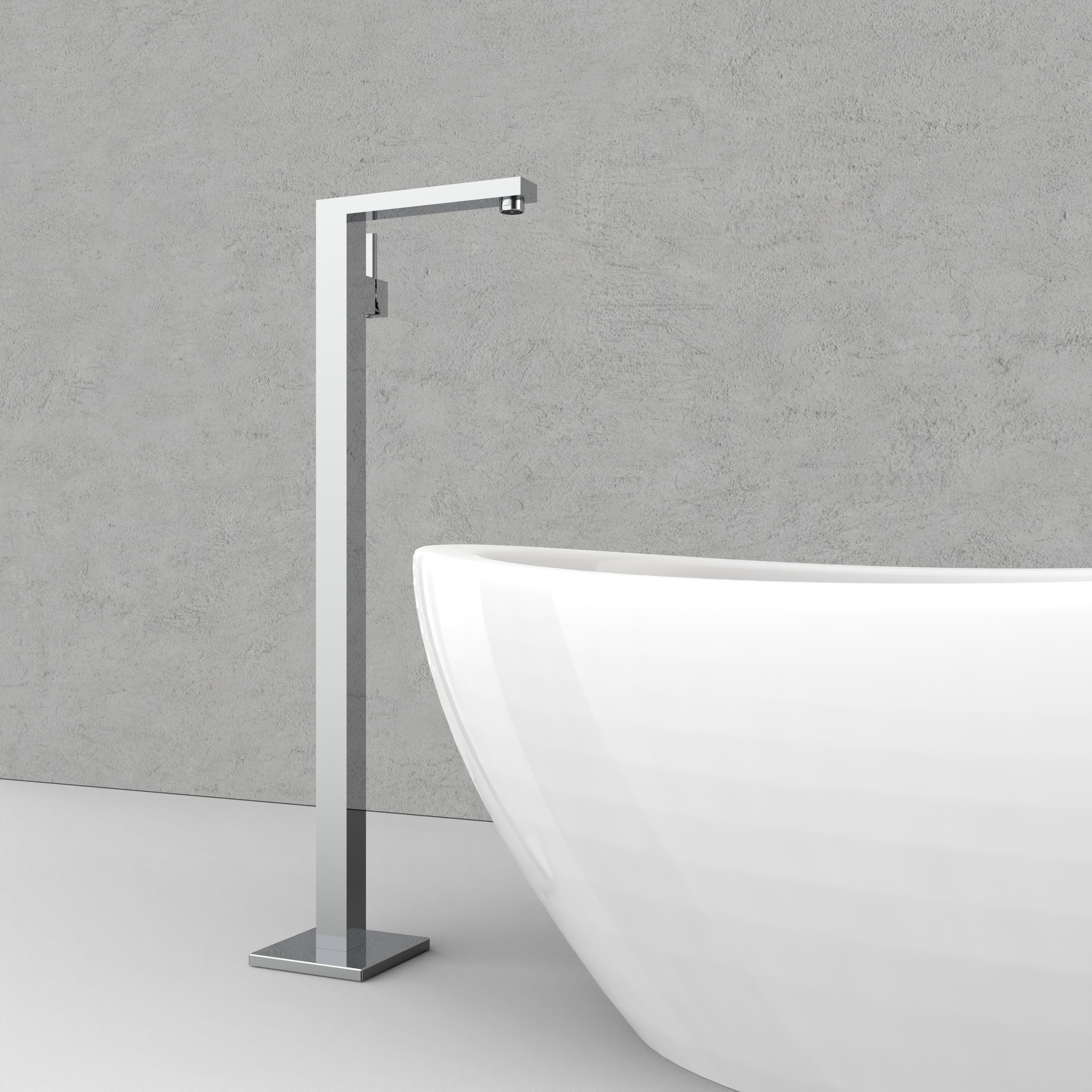 Spa-inspired Contemporary Floor Mounted Tub Faucet