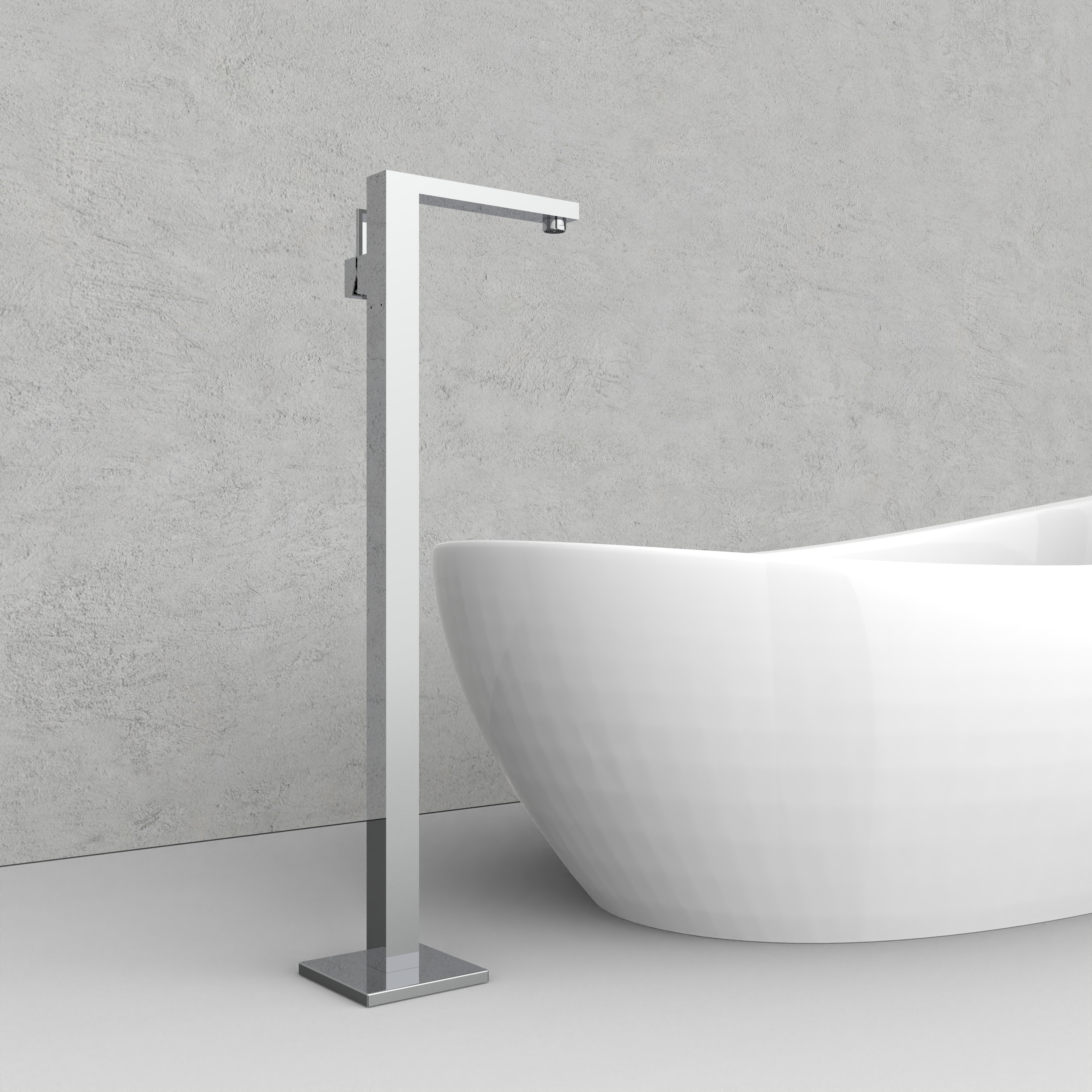 Spa-inspired Contemporary Floor Mounted Tub Faucet