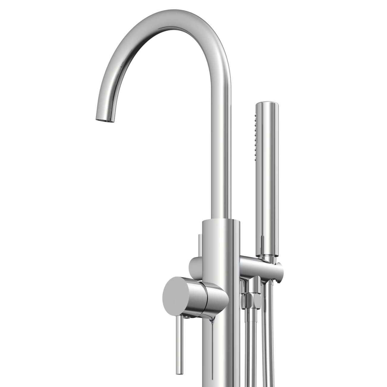 Swan Spout Gliter Polished Chrome Tub Filler