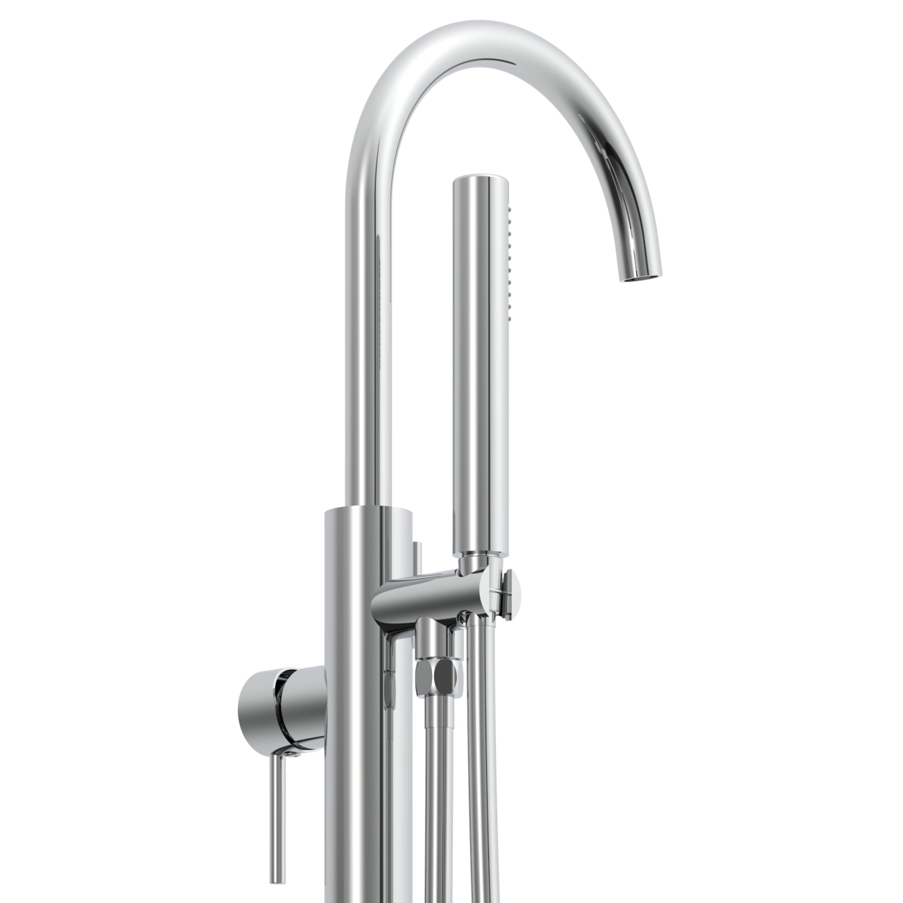 Classic Goose Neck Brass Freestanding Bathtub Faucet