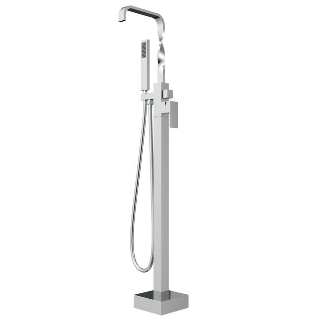 Contemporary Freestanding Bathtub Faucet Set with Adjustable Hand Shower