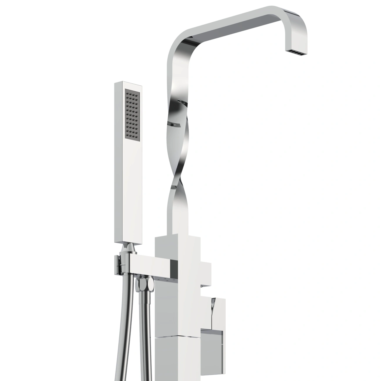 Contemporary Freestanding Bathtub Faucet Set with Adjustable Hand Shower