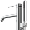 cUPC Sleek Concise Chrome Freestanding Spout Bathtub Faucet European Design Style