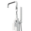 Spiral Square Brass Floor Mounted Bathtub Faucet