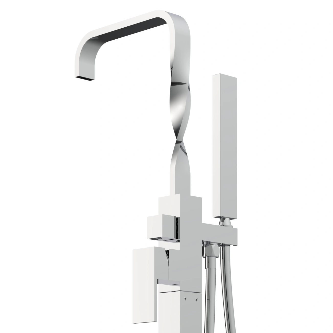 Contemporary Freestanding Bathtub Faucet Set with Adjustable Hand Shower