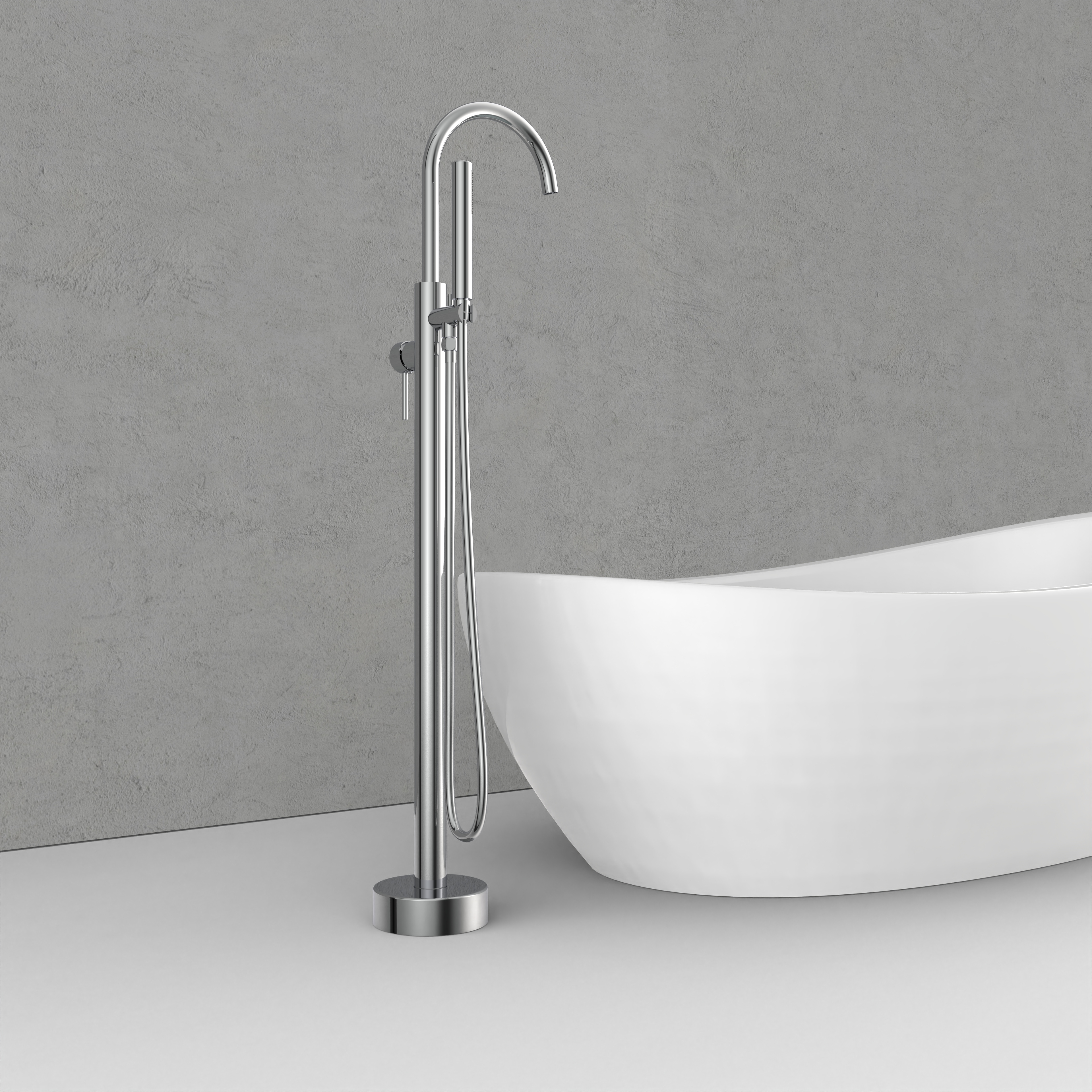 Classic Goose Neck Brass Freestanding Bathtub Faucet