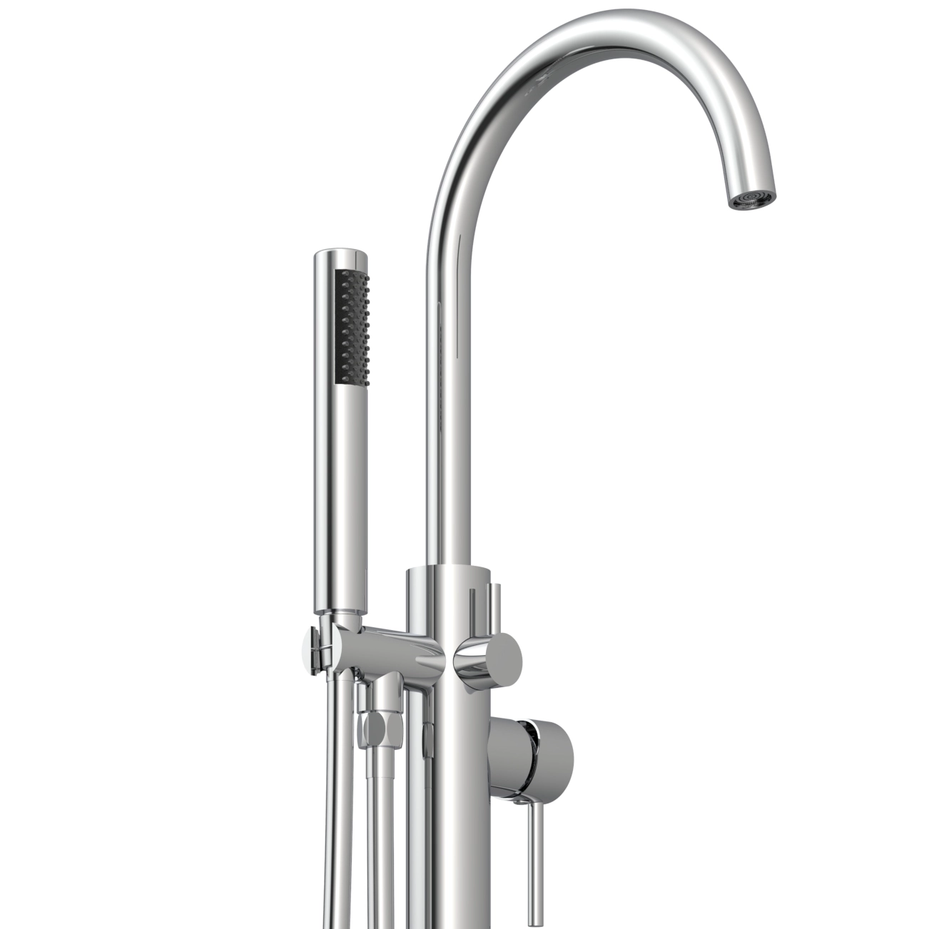 Swan Spout Gliter Polished Chrome Tub Filler