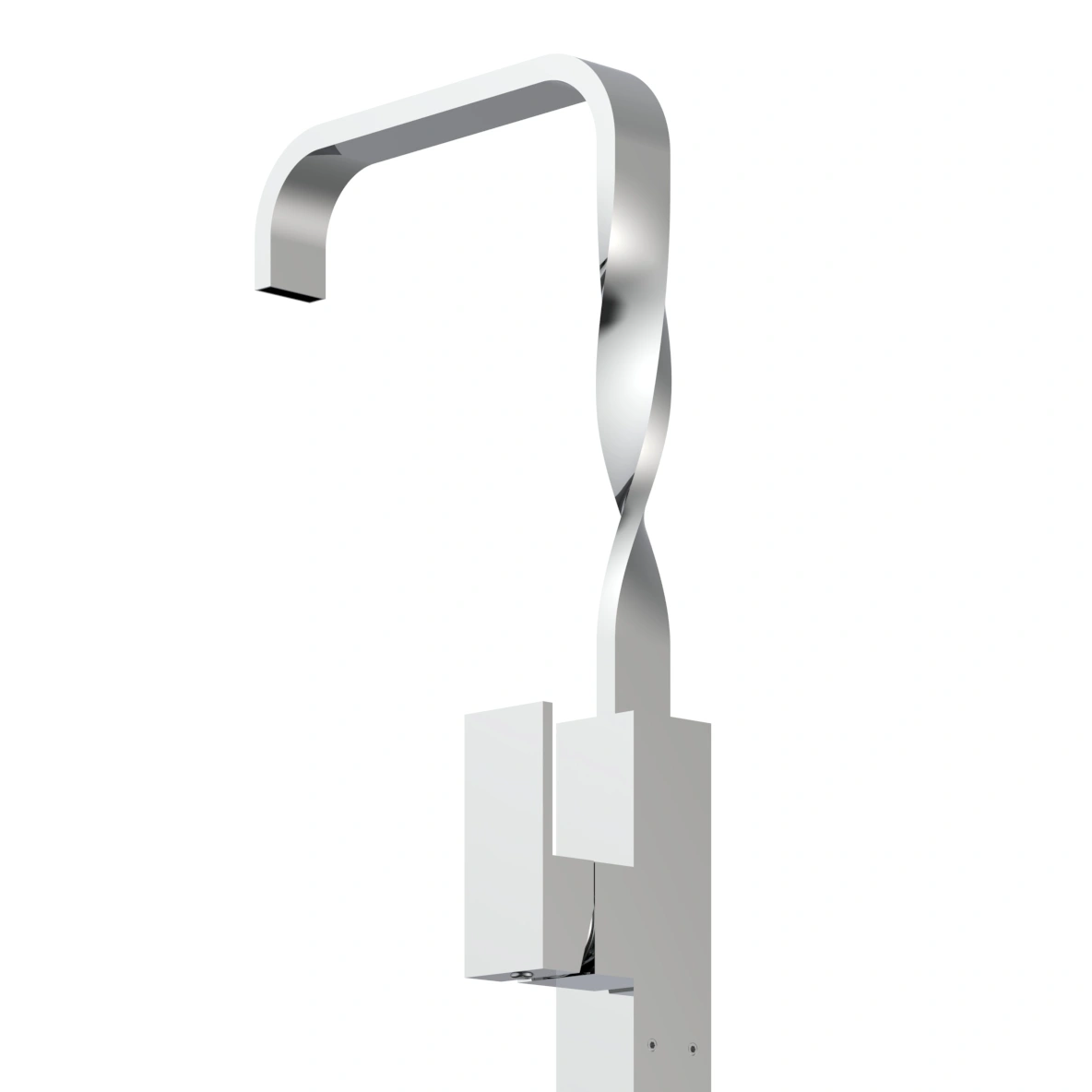 Wholesale Single Handle Square Spiral Minimalist Freestanding Bathtub Faucet