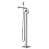 Chic Satin Nickel Floor-mounted Freestanding Bathtub Faucet