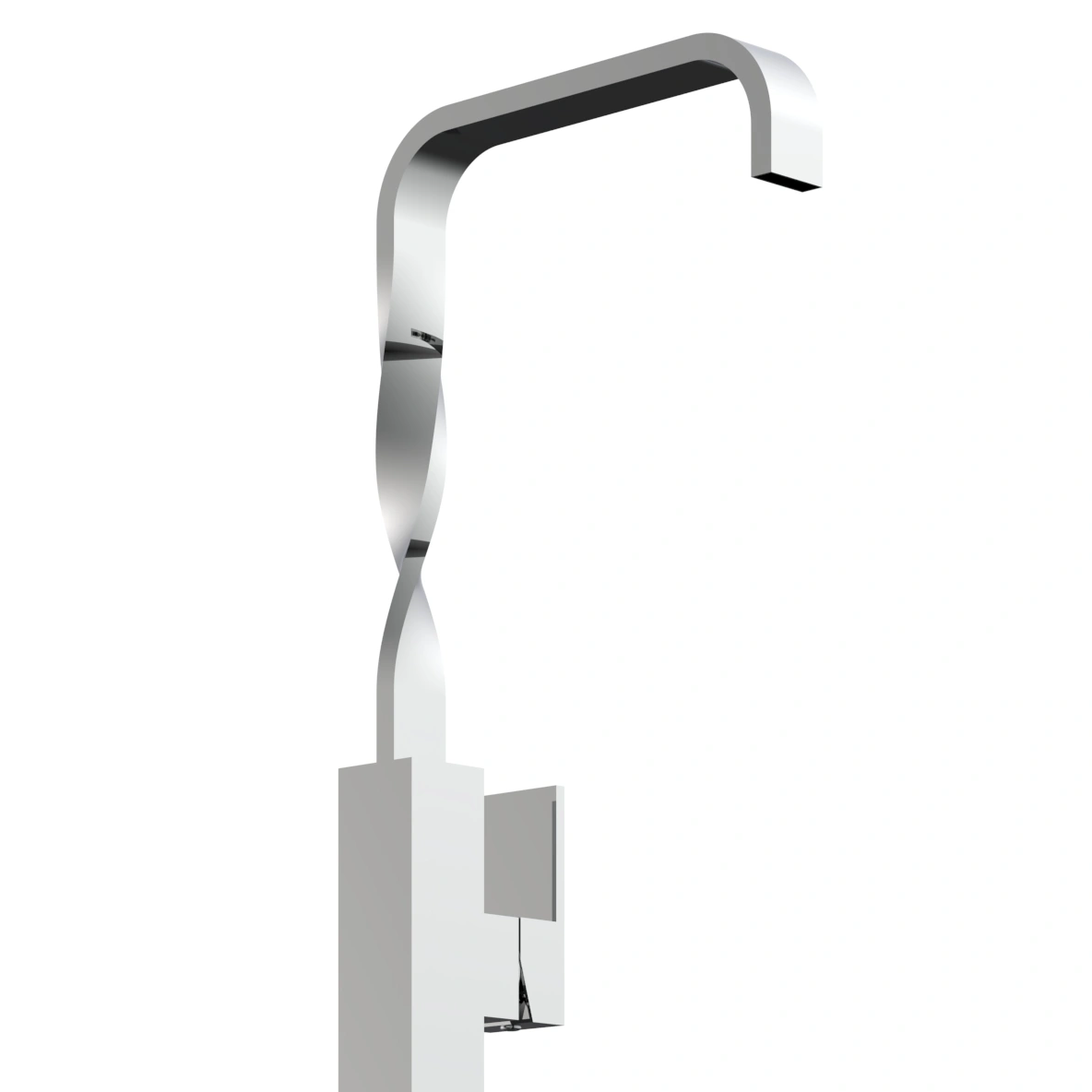 Wholesale Single Handle Square Spiral Minimalist Freestanding Bathtub Faucet