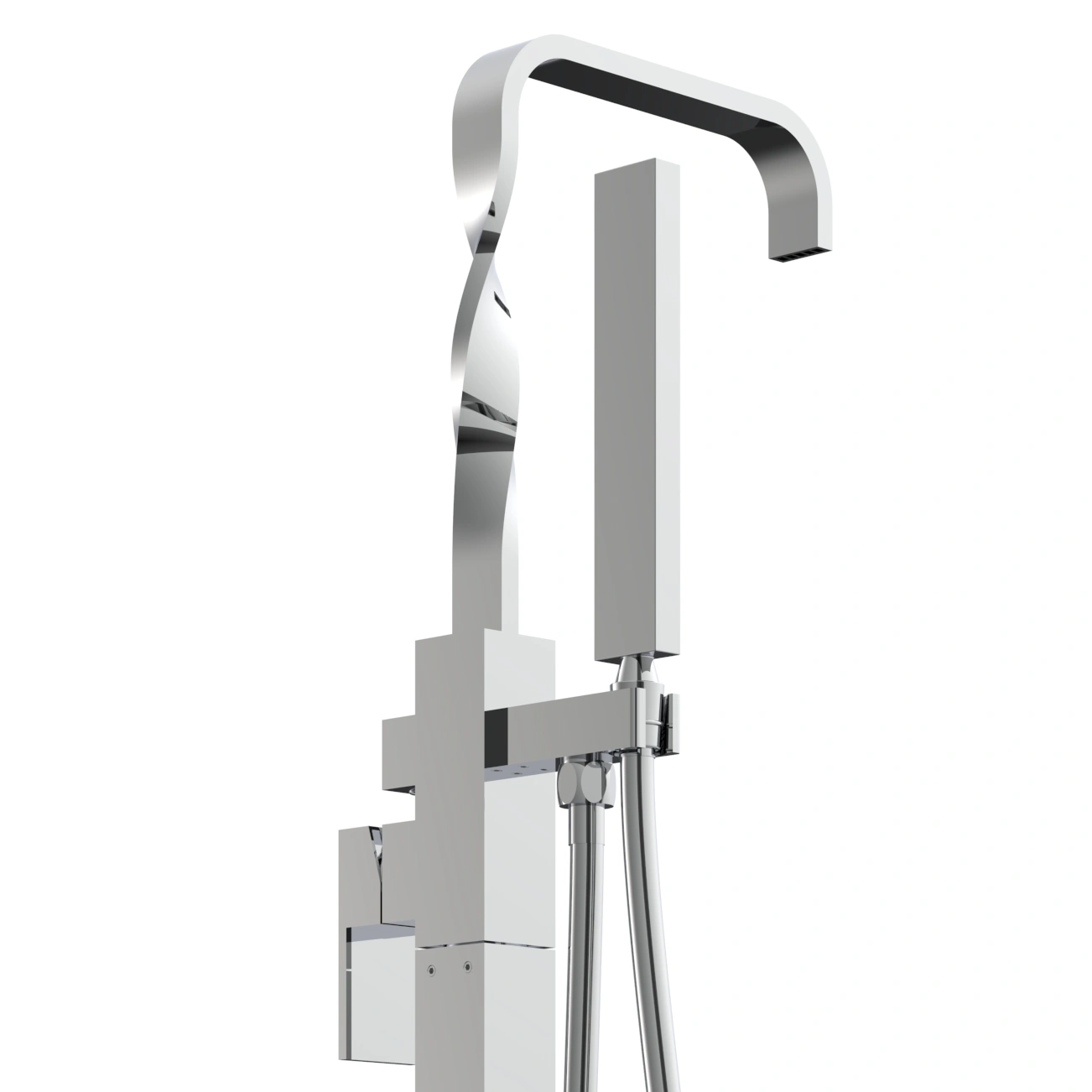 Contemporary Freestanding Bathtub Faucet Set with Adjustable Hand Shower