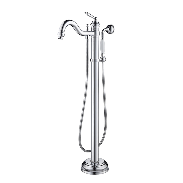 Retro Design Brass Stainless Steel Freestanding Tub Faucet