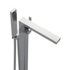 Chic Satin Nickel Floor-mounted Freestanding Bathtub Faucet