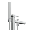 Polished Chrome on Top Open Floor Mounted Bathtub Faucet