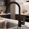 Chrome Pull-Down Kitchen Faucet in Modern Design with Dual-Mode Sprayer and Brass Made