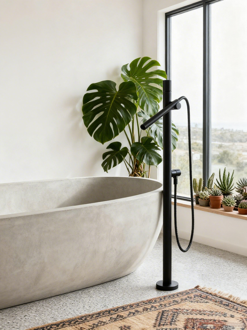 Luxury bathroom faucet with handheld shower