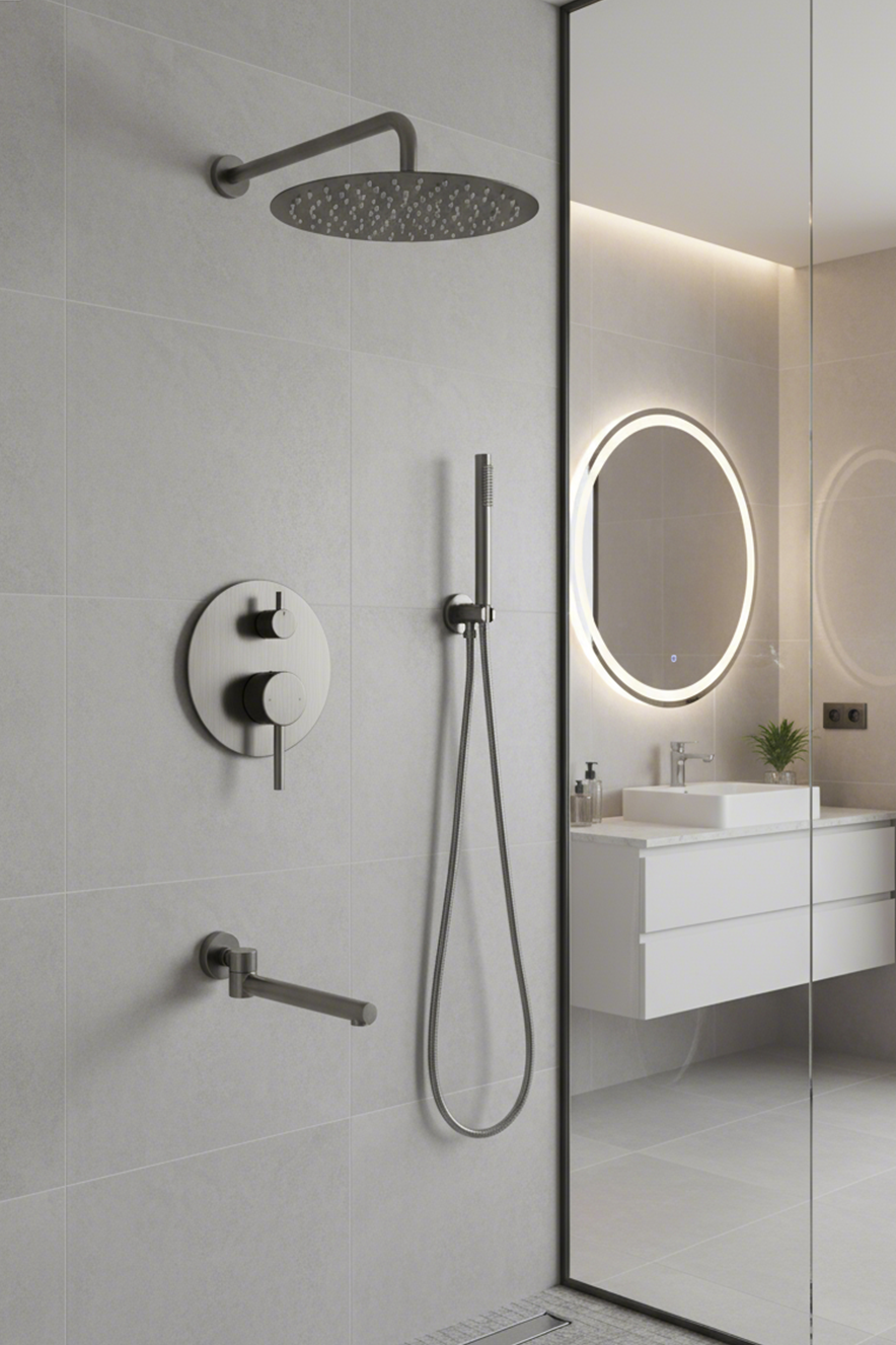 1101020 | 3-Function Concealed Shower System – Brushed Gold / Rose Gold