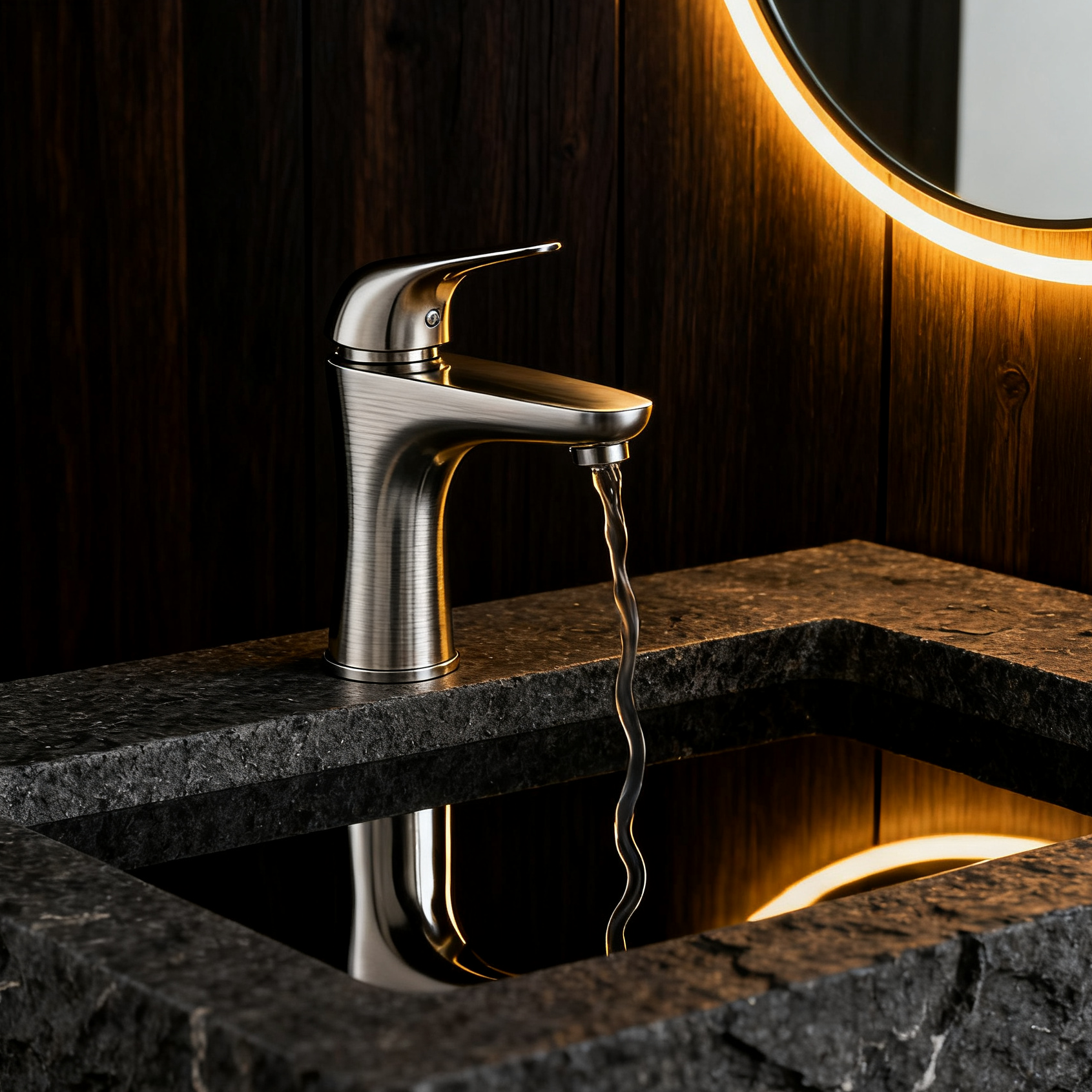 DF-01203SS Stainless Steel Basin Faucet – Single Handle Bathroom Mixer Tap