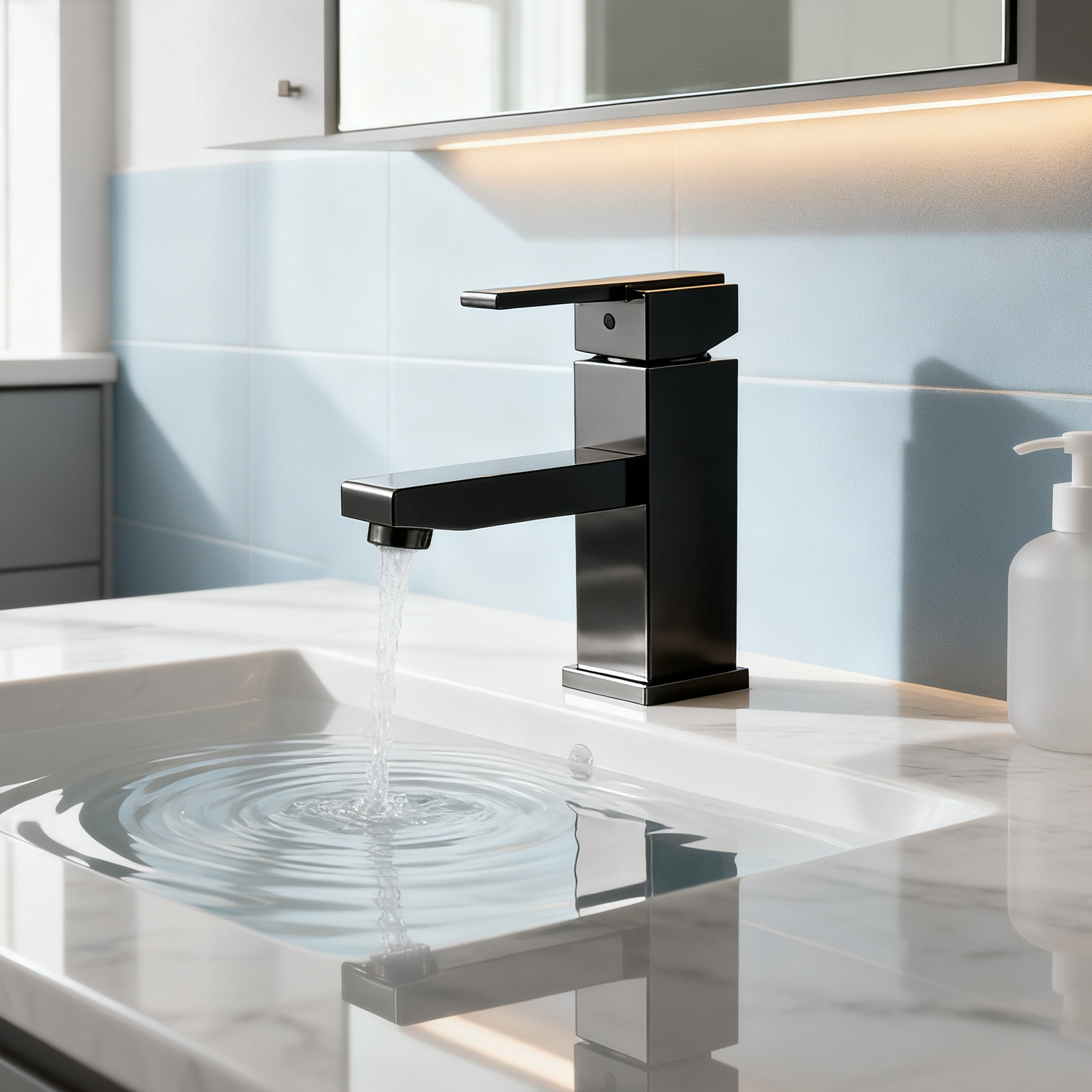 DF-0901 DR-Brass Basin Faucet (Matte Black) – Modern Single-Lever Mixer