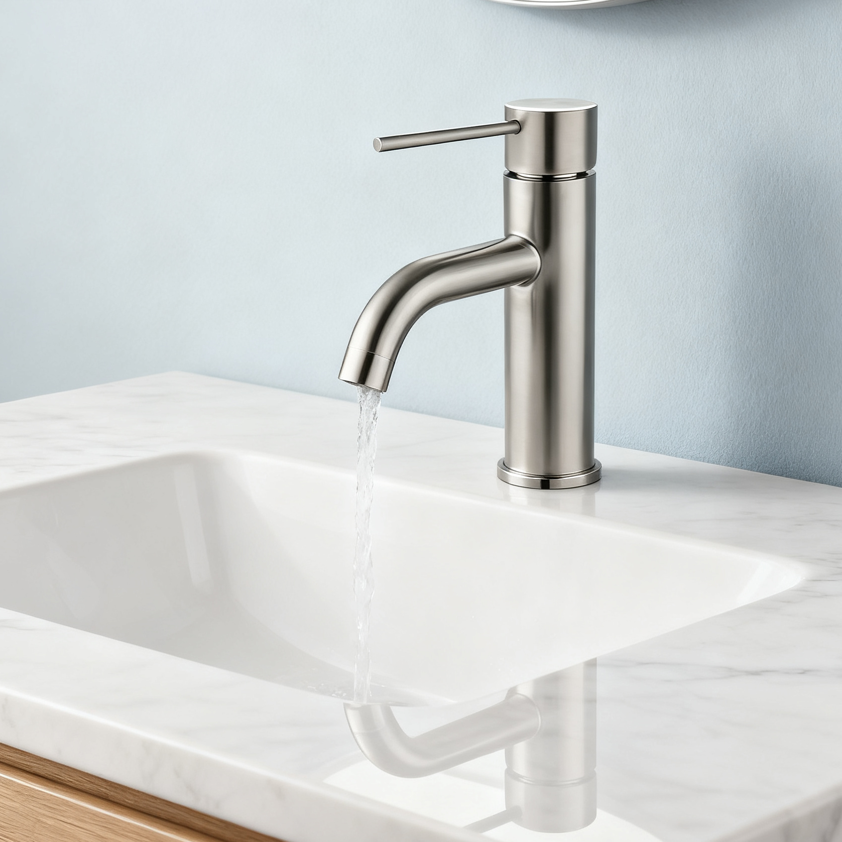 LD-01101SS Stainless Steel Basin Faucet Brushed Nickel Single Handle Bathroom Mixer Tap – Eco-Friendly Modern Design