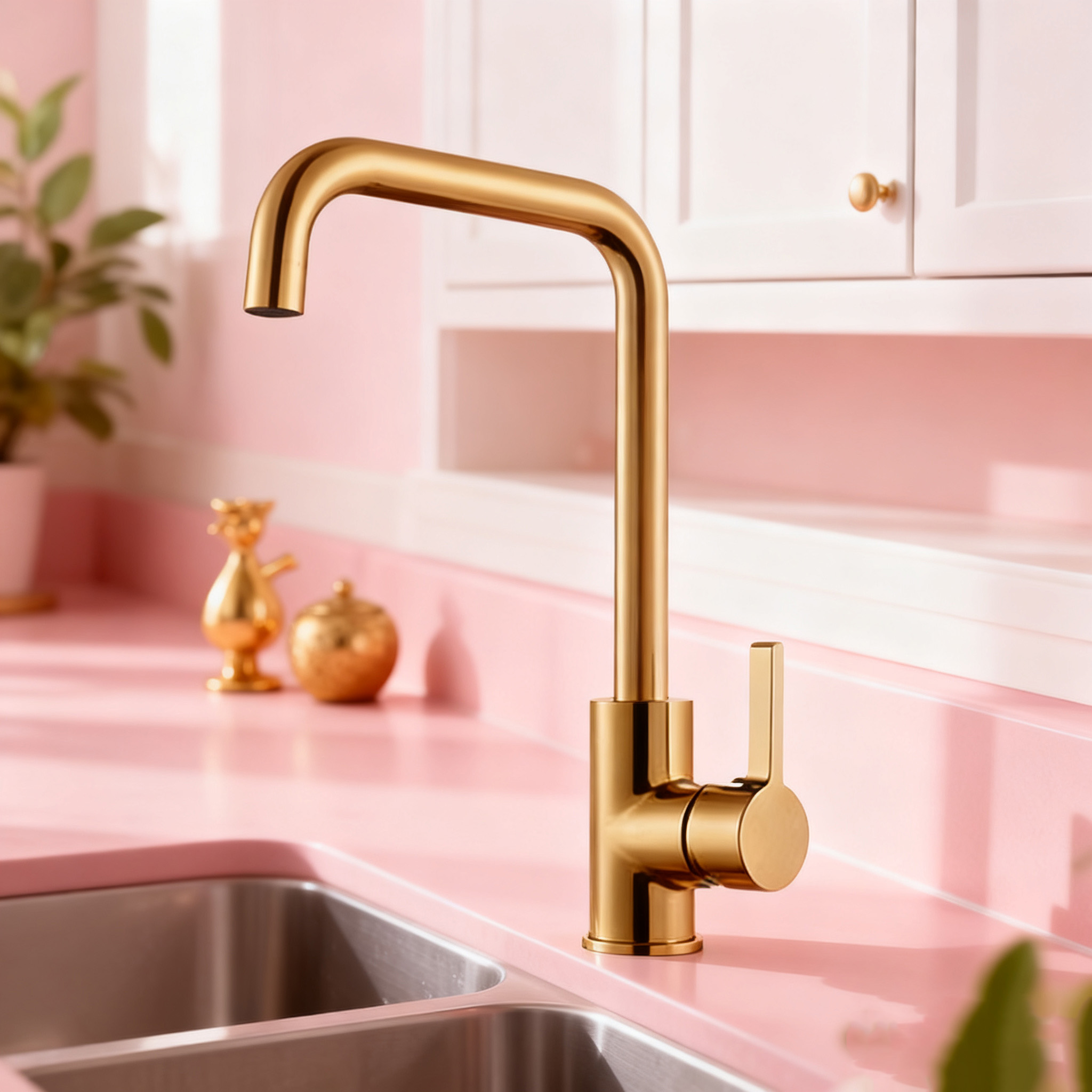Modern Kitchen Faucet with Square Spout for Residential and Commercial Projects in many finishes