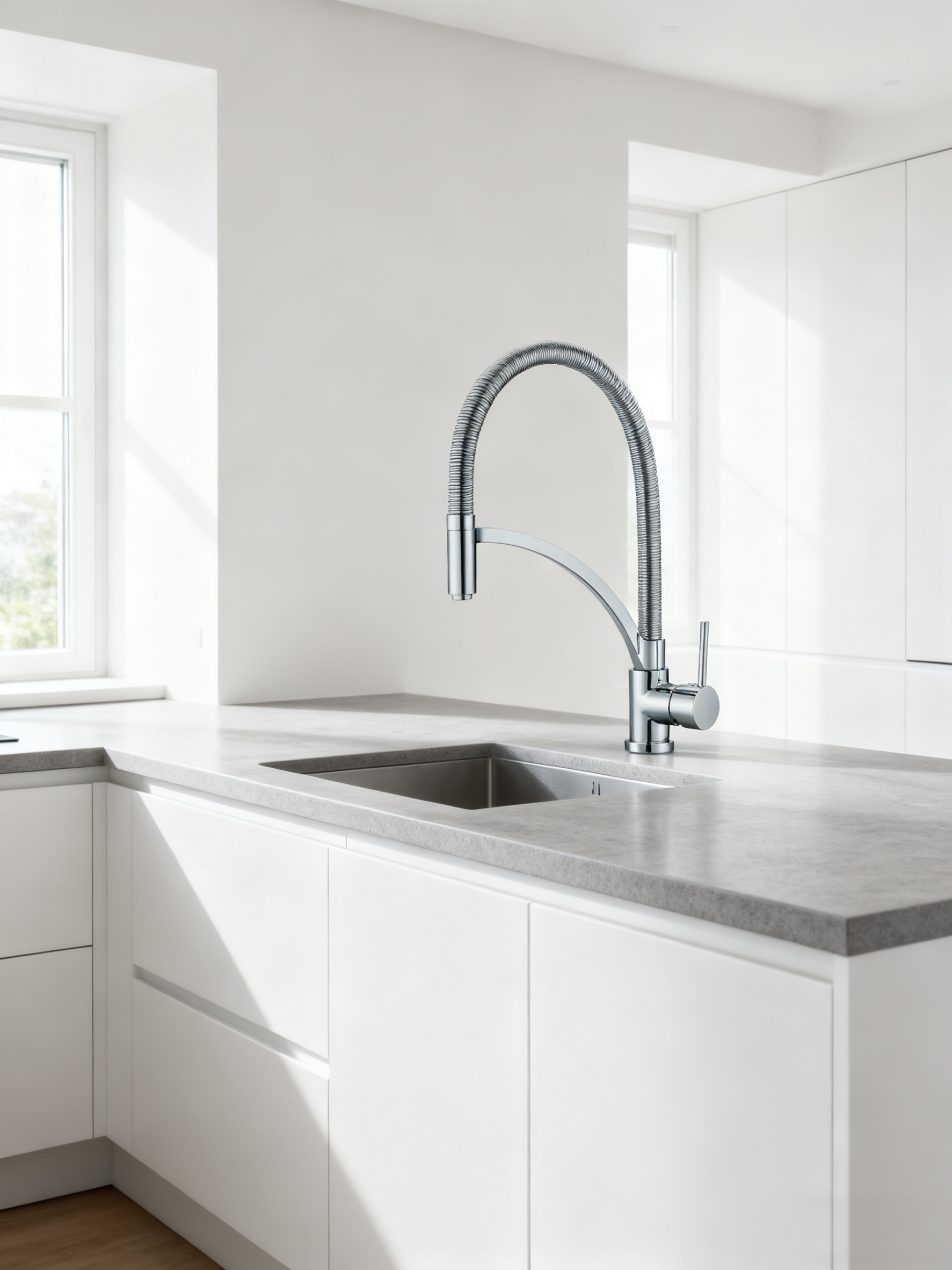 Single Handle Kitchen Faucet with Flexible Hose - Reliable Performance for Home and Commercial Kitchens