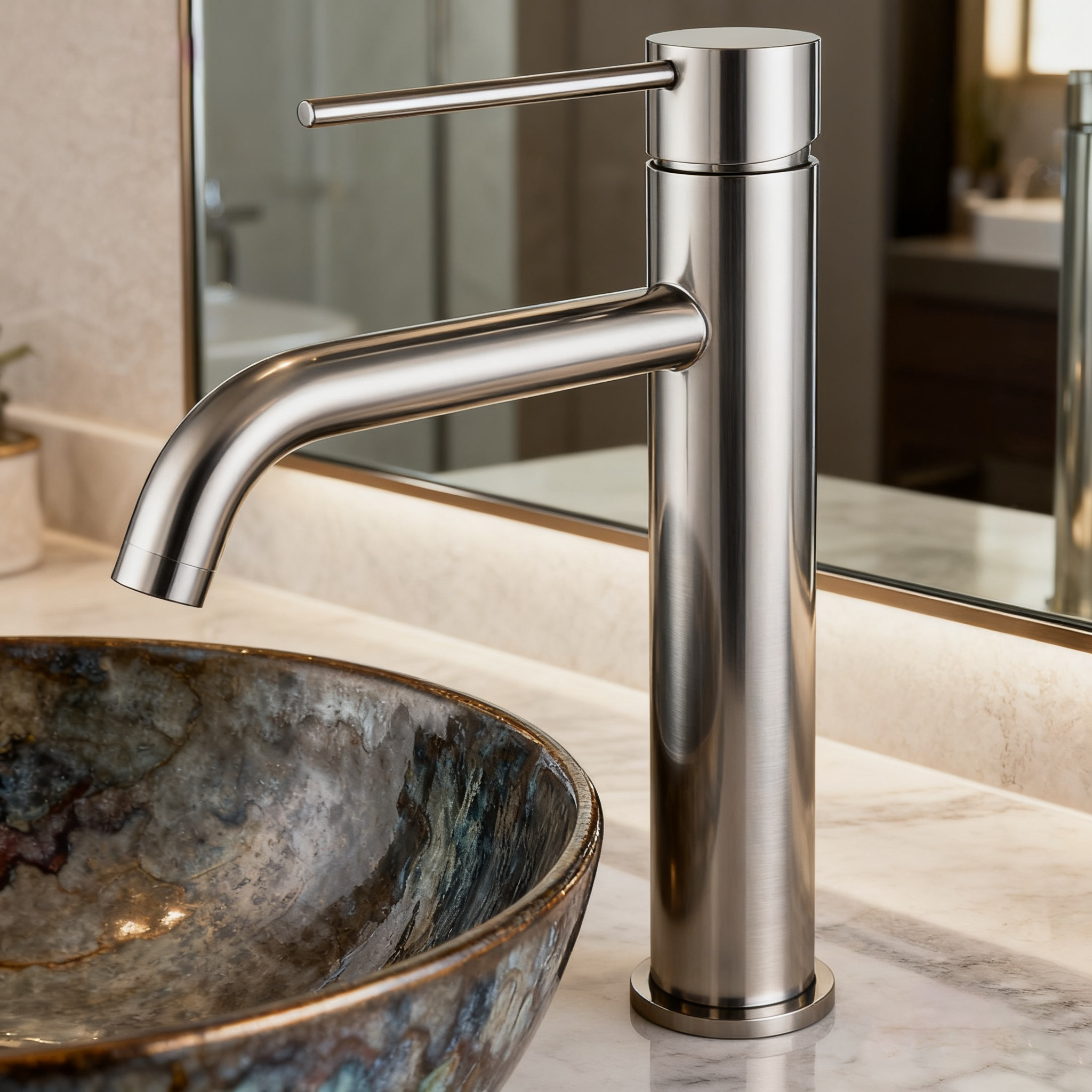 Matte Black Tall Basin Faucet – Modern Brass Vessel Sink Mixer Tap | Single-Handle | OEM & Project Ready