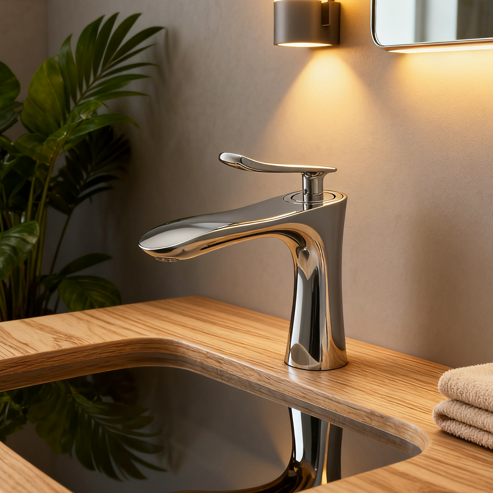 DF-4701 Brass Basin Mixer Tap Modern Luxury Single Handle Bathroom Faucet with Aerated Sprayer And High-End Chrome Finish for Global Projects