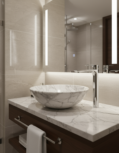 Polished Gold Tall Basin Faucet – Brass Vessel Sink Mixer Tap | Single-Handle