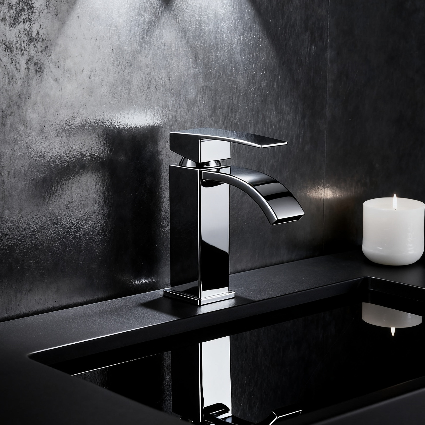 DF-11007 Brass Basin Faucet – Modern Curved Spout Single Handle Mixer Tap