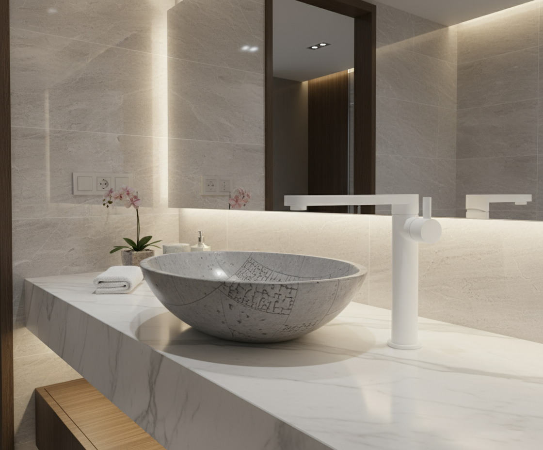 Brushed Rose Gold Tall Basin Faucet – 304 Stainless Steel | Vessel Sink Mixer