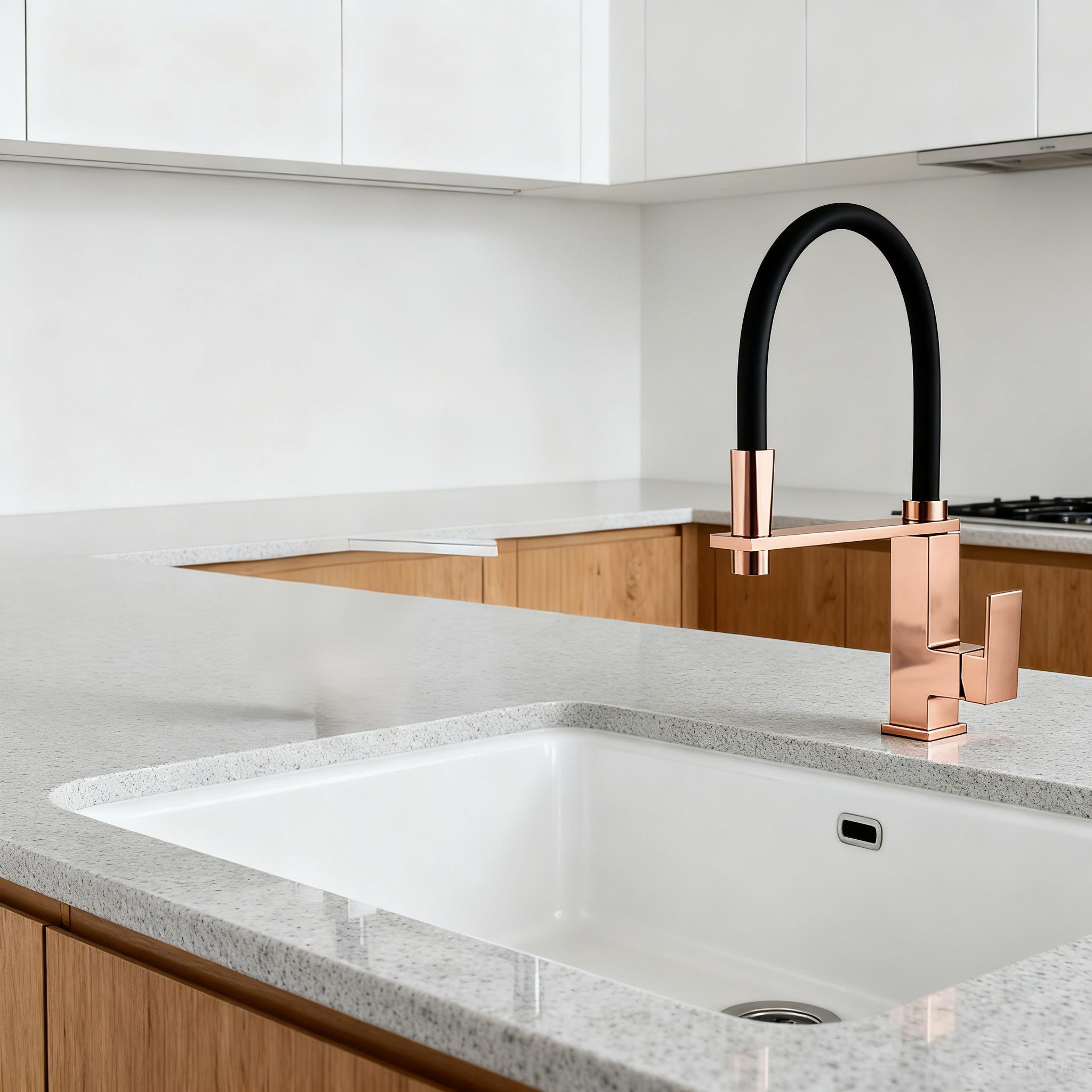 Modern Pull-Out Kitchen Faucet with Sprayer in Durable Polished or Matte with Hose Design