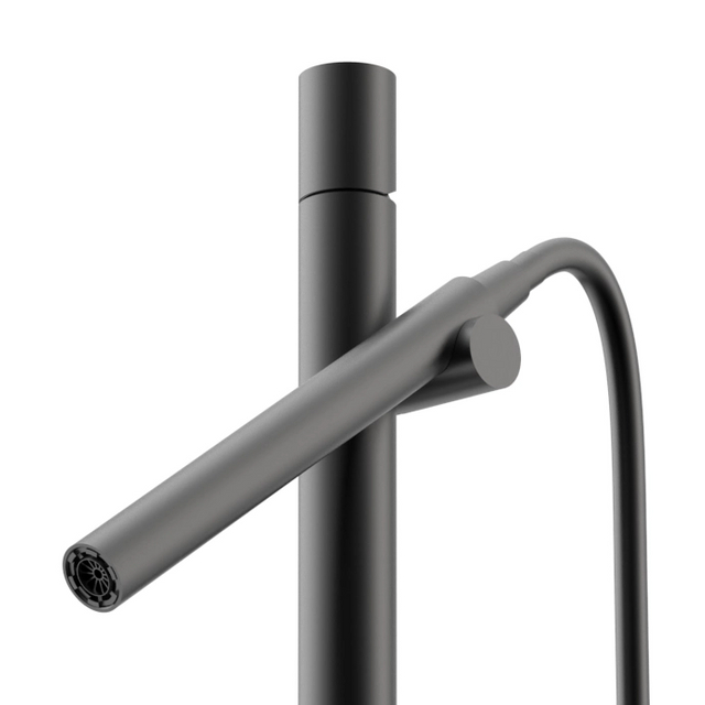 Freestanding Bathtub Faucet with Magnetic Handheld Shower – Matte Black Stainless Steel