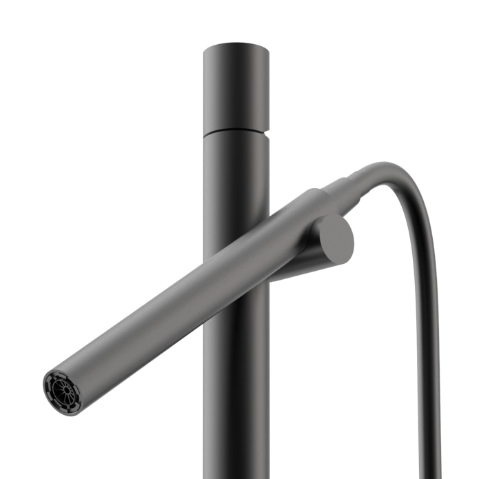 Freestanding Bathtub Faucet with Magnetic Handheld Shower – Matte Black Stainless Steel