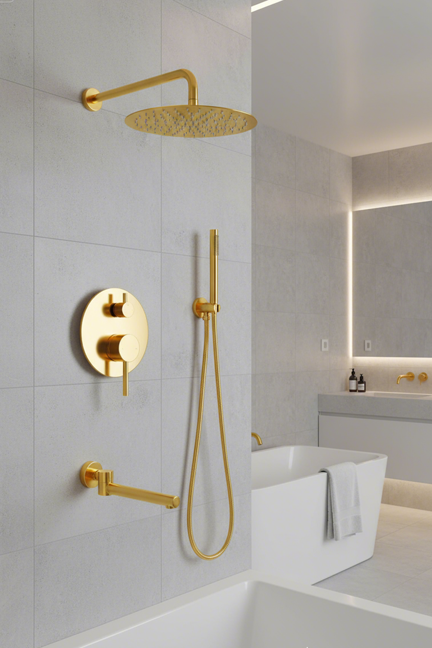 1101020 | 3-Function Concealed Shower System – Brushed Gold / Rose Gold