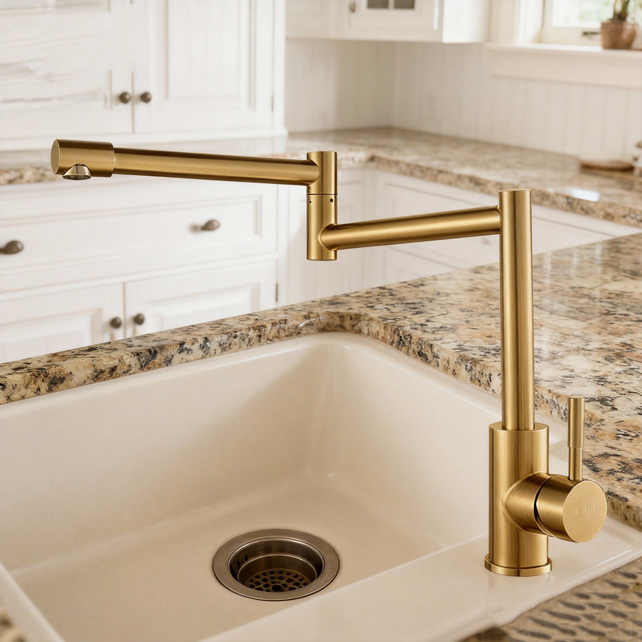 Modern Stainless Steel Pull-Out Kitchen Faucet with Single Handle for Commercial or Residential Use for Easy Cleaning