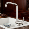 Modern Brass Kitchen Faucet in Chrome Finish Fixed Spout Mixer for Residential or Commercial Projects 