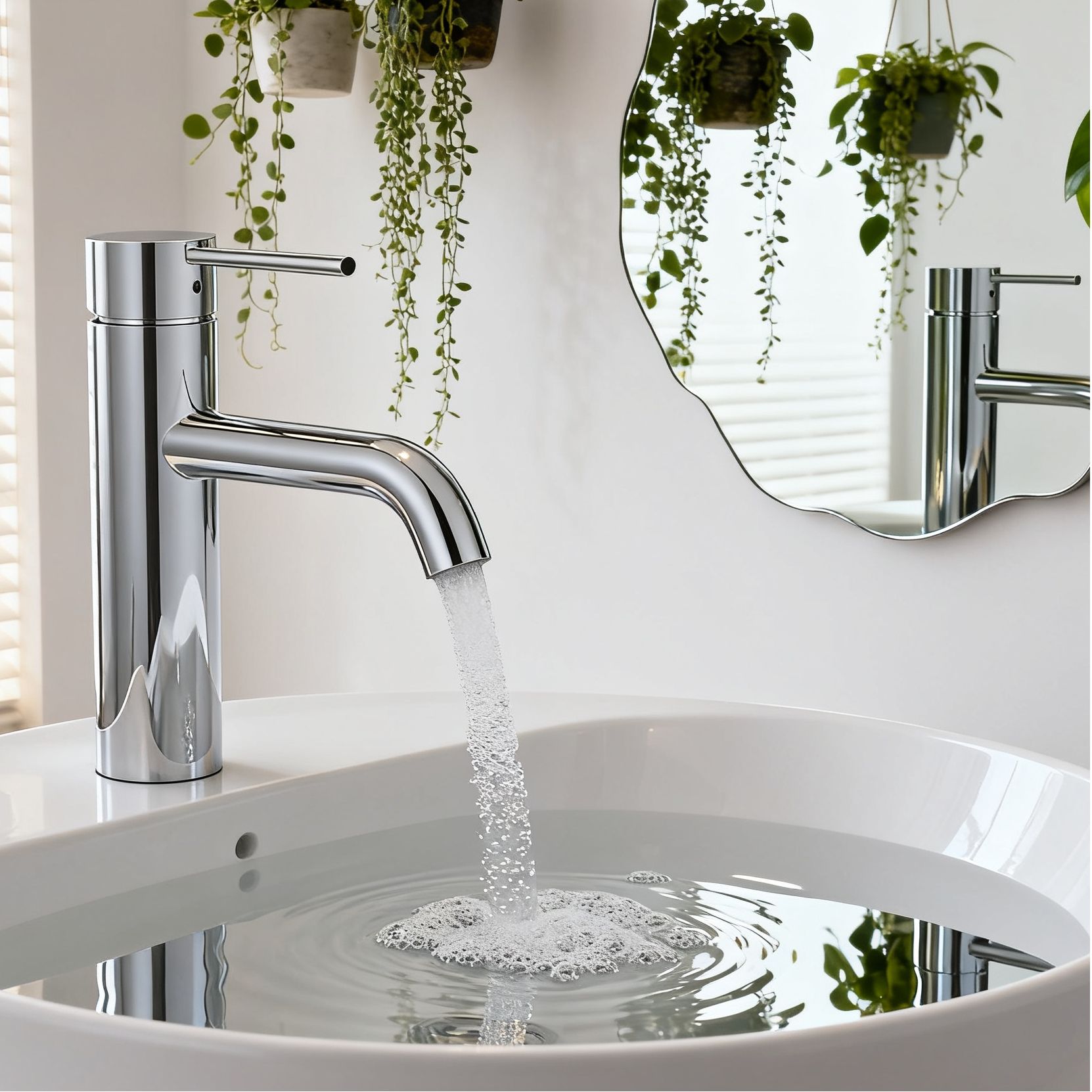 Modern Round Body Stainless Steel Basin Mixer Faucet DF-S4901 – Brushed or Polished 304 Stainless Steel Bathroom Tap with Curved Spout and Single Lever Handle Eco-Friendly Vessel Sink Mixer OEM Manu