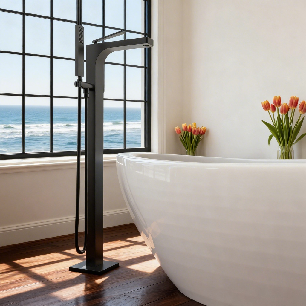 High-flow freestanding bathtub faucet