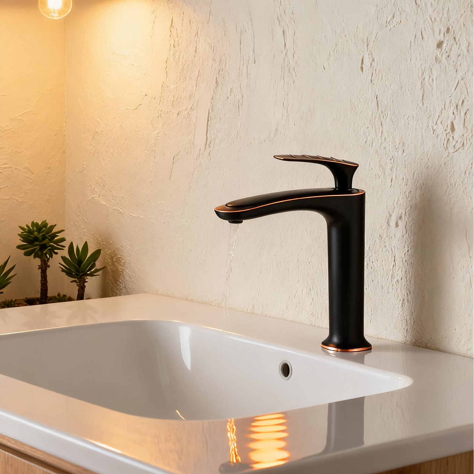 DF-01312 Matte Black Brass Basin Faucet – Single Handle Tall Mixer Tap