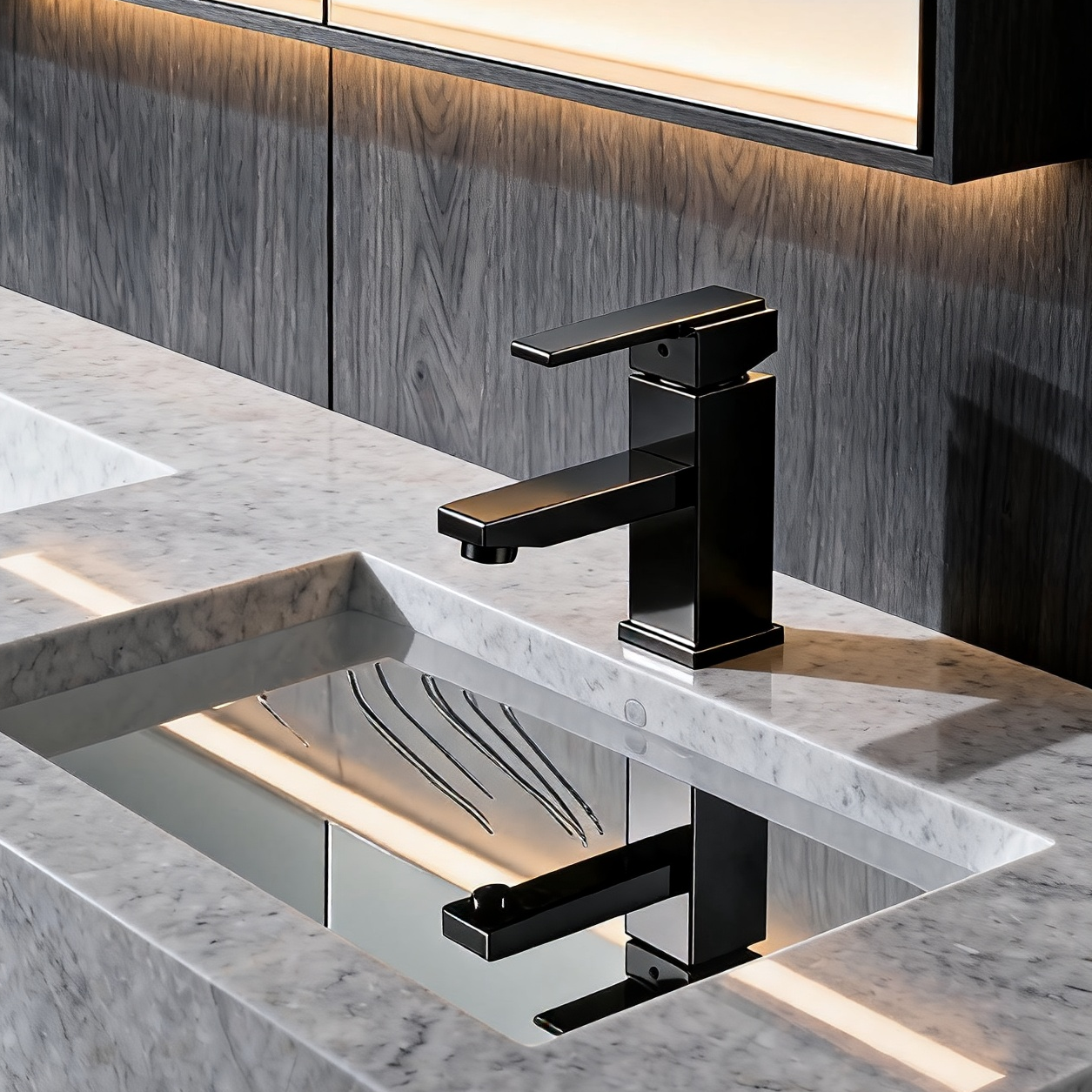 DF-0901 DR-Brass Basin Faucet (Matte Black) – Modern Single-Lever Mixer