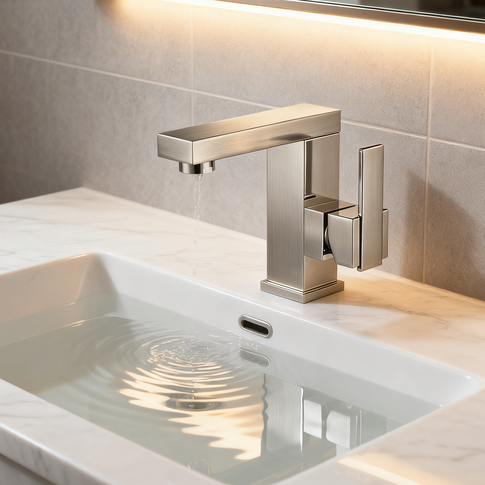 DF-02011B – DR Brass Basin Faucet Modern Geometry Premium DR Brass. Elevated Water Experience