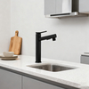 Matte Black Kitchen Faucet | Modern Single Handle Sink Mixer Tap with Sprayer for Residential and Commercial Use