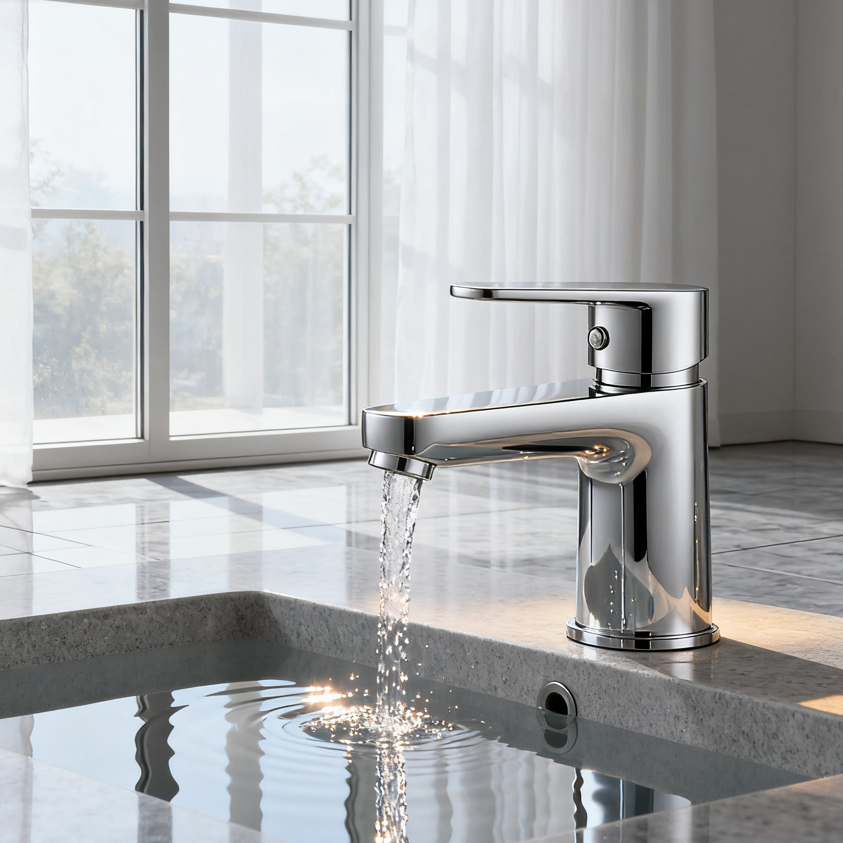 1401016 Single Handle Brass Basin Mixer Faucet Solid Brass Bathroom Tap with Water-Saving Aerator Modern Deck-Mounted Basin Faucet OEM And Project Supply Manufacturer