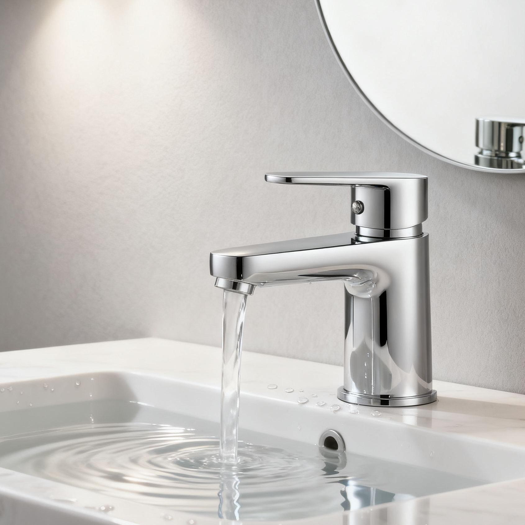 1401016 Single Handle Brass Basin Mixer Faucet Solid Brass Bathroom Tap with Water-Saving Aerator Modern Deck-Mounted Basin Faucet OEM And Project Supply Manufacturer