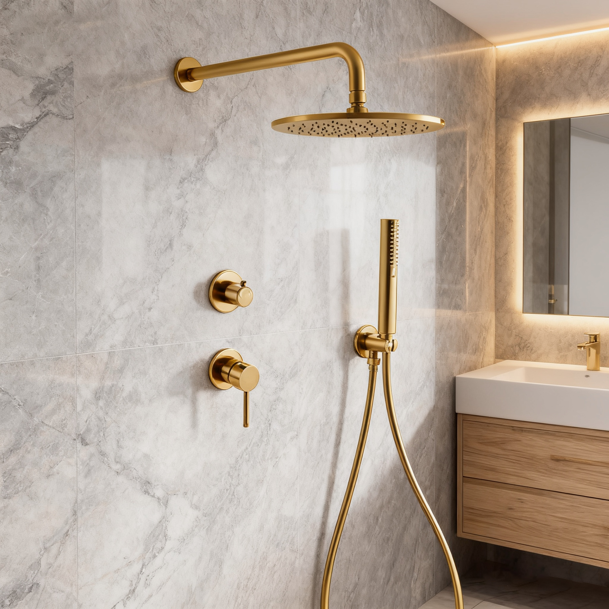 2-Function Concealed Shower System – Chrome Finish