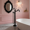 Freestanding bathtub faucet with hand shower
