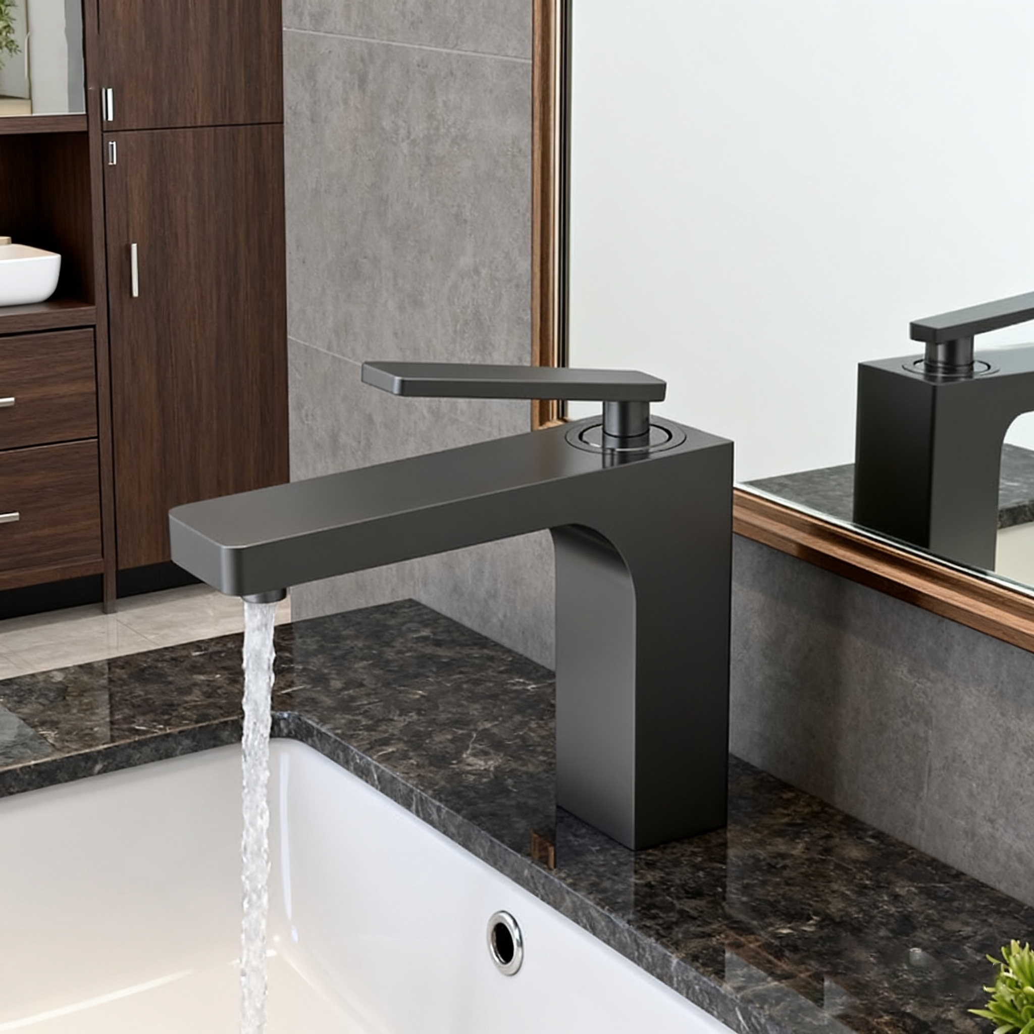 Square Chrome Basin Faucet – Modern Brass Bathroom Sink Mixer | Single-Handle | OEM & Project Ready