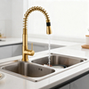 Commercial-Style Brass Kitchen Faucet with Pull-Down Sprayer for kitchen Project Global Supply