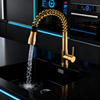 Commercial-Style Brass Kitchen Faucet with Pull-Down Sprayer for kitchen Project Global Supply